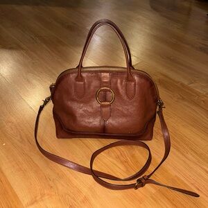 Pre-loved FRYE Dome ring satchel, Cognac